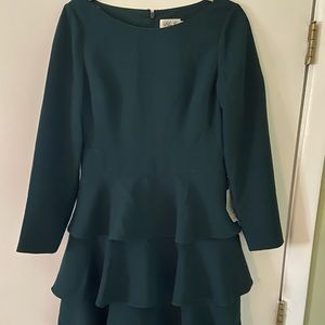 NWT Eliza J dark green tiered dress. Size 8